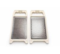 Set 2 Grattugie realizzate in Plastica 100% Bio-based da Fonti Rinnovabili, Lastra acciaio inossidabile, Made in Italy