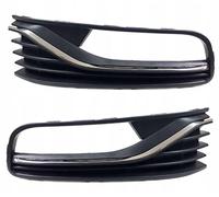 SET 2 Griglia Paraurti Anteriore Destra e Sinistra Per Polo 6R 6C Restyling dal 2014 a 2017 Con Cornice Cromata Mostrina Inferiore Copertura Fendinebbia Sinistro Destro Lato Guidatore Passeggero