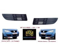 SET 2 GRIGLIA PARAURTI ANTERIORE PER VW POLO 9N 05-09 TAPPO MOSTRINA FENDINEBBIA