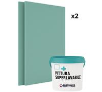 Set 2 Idrolastre Cartongesso H2 BA13 1200x2000 Pittura Superlavabile 2,5 L