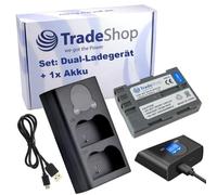 Set 2 in 1: batteria + USB tipo C doppia batteria Dual LCD caricatore rapido per 2 batterie compatibile con Nikon EN-EL3 EN-EL3e EN-EL3a EN-EL3e-2 D30 D50 D70 D70s