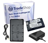 Set 2 in 1: caricabatterie micro USB tipo C + batteria agli ioni di litio (7,2 V/2600 mAh) compatibile con Canon LP-EL DS401231 LC-E6 LC-E6E EL-1 EL-5 Speedlite