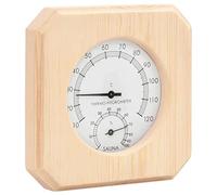 Set 2 in 1 con igrotermometro e clessidra per sauna, in legno di pino massiccio con vetro resistente al calore, clessidra da 15 minuti, accessorio per sauna per relax e benessere nel bagno turco