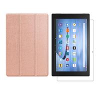 Set 2 in 1 per Amazon Fire HD 10 / HD 10 Plus 11. Generazione 2021 10.1 pollici con Smart Tablet Case + Custodia Protettiva in Vetro Temperato