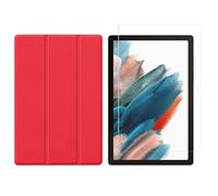 Set 2 in 1 per Samsung Galaxy Tab A8 SM-X200 X205 da 10,5 pollici con custodia per tablet intelligente + copertura protettiva in vetro temperato
