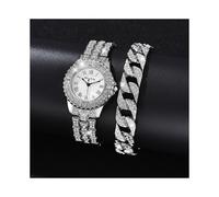 (Set 2 in argento) 2021 Set di 2 orologi di lusso alla moda da uomo, in rodio, da uomo e da donna, semplici,