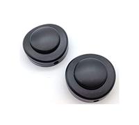 Set 2 Interruttori a pedale nero rotondo per piantane e lumi - 250V - 2A - Diametro 65mm