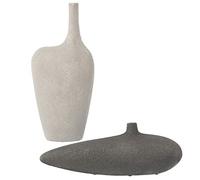 SET 2 JARRONES CERÁMICA GRIS +BLANCO 47X11X18CM+22X15X48CM