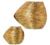 SET 2 JARRONES CERÁMICA ORO_34X17X29 + 22X11,5X19CM