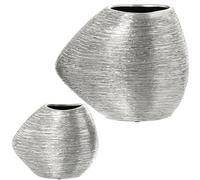 SET 2 JARRONES CERÁMICA PLATA_34X17X29 + 22X11,5X19CM