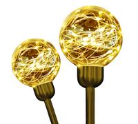 Set 2 Lampade Solari LED da Giardino 8 Modalità Impermeabili Sfera 600mAh