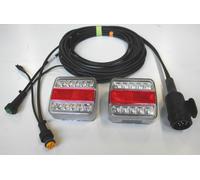 Set 2 luci posteriori a LED 5 poli baionetta + cavo 7 m 13 poli luce posterio...