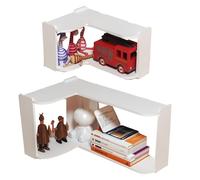 Libreria Scaffale Mensole Parete Angolare Moderna 5 Ripiani ad Angolo Beige