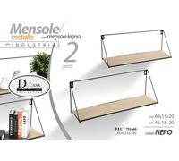 SET 2 MENSOLE Mensola da Parete Pensile PIANI LEGNO MODERNO CLASSICO 45/60 cm