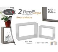SET 2 MENSOLE MODULI DA PARETE IN LEGNO 2 COLORI LIBERA INSTALLAZIONE DOU-704741