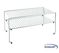 SET 2 MENSOLE SOVRAPPONIBILI SKY cm.47x23x26 - argento metallizzato satinato