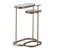 SET/2 MESA AUXILIAR 40X17X57 / 26X19X60 CRISTAL RUSTICO/METAL DORADO ANTIC