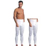 Set 2 MUTANDE LUNGHE UOMO IN CALDO COTONE FELPATO,MADE IN ITALY,CALZAMAGLIA SOTTOPANTALONI CON ELASTICO IN VITA E APERTURA FRONTALE,NERO E BIANCO. (IT, Testo, XXL, Regular, Regular, 2 PEZZI BIANCO)