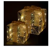 Set 2 pacchi regalo luminosi con microled, Xmas