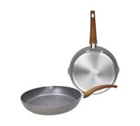 Set 2 Padelle Con Becchi Da 24 e 28 Cm Alluminio Grigio