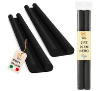 Set 2 Paraspifferi Porta 90 cm Nero - Doppia Guarnizione Isolante per Ridurre Spifferi, Rumore e Freddo, Facile da Installare, Adatto a Porte fino a 5 cm, Risparmio Energetico
