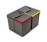 Set 2 Pattumiere per Cassetto Emuca 30L Contenitori Raccolta Differenziata