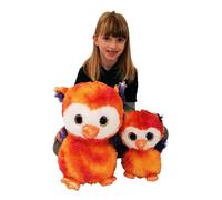 Set 2 Peluche Gufo Occhi Glitter 38cm Grande + Piccolo Bambini Ragazzi