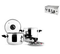 Set 2 Pentole A Pressione Inoxcook In Acciaio Inox Triplo Fo Grigio Inoxpran