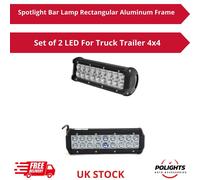 Set 2 per Rimorchio Camion 4x4 LED Faretto Barra Lampada Telaio Rettangolare ...