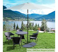 Set 2 Pesi per Ombrellone a Base a Croce da 28 kg con Design a Ventaglio, in Colofonia, 66x47x4.2 cm, Bronzo