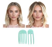 Set 2 Pettini Volumizzanti per Capelli, Clip Volumizzante con 3 e 6 Denti, per Capelli Ricci e Lisci - Pettini per creare Volume dalla radice del Capello (VERDE)