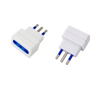 Set 2 pezzi Adattatore da 10A a 16A con Protezione Sovraccarico 1500W Spina 10A e Presa Bipasso 10/16A 2P+T, Sicurezza con Alveoli Protetti, Bianco