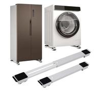 Set 2 Pezzi, Base Mobile Con Ruota Universale For Lavatrice, Supporto Antiurto For Mobili Con Staffa Estensibile For Frigorifero(Gray)