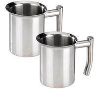 Set 2 Pezzi Bricco Latte In Acciaio Inox 400 ml Barista Schiuma