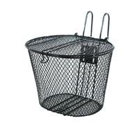Set 2 Pezzi Cestino per Bicicletta, Cestino Anteriore con Fissaggi, Metallo Nero, Installazione Facile, Perfetto per Bici da Tutti i Terreni