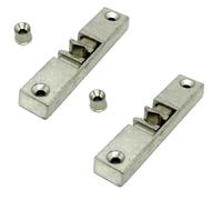 Set 2 Pezzi Chiusura Porta Finestra Scrocco Di Chiusura Temporanea Per Serramenti In Zama | Codice 618 | Finitura Argento Elegante E Dimensioni Ottimali 84x18x9,5 mm | Compatibile Con Aria 11-12 mm