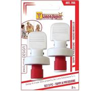 SET 2 PEZZI COPPIA DI TAPPI A ESPANSIONE CON LEVA X BOTTIGLIE IN VETRO MAX 1.5 L
