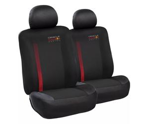 Set 2 pezzi coprisedile auto RedBull "PowerBar" nero e rosso