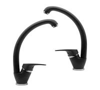 Set 2 pezzi Miscelatore Ottone Nero Lavello Cucina Oslo Erogazione Orientabile