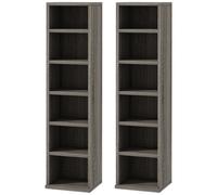 Set 2 Pezzi Mobile Libreria Porta CD 21x22,5x88,5 cm Grigio