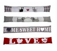 Set 2 Pezzi Paraspifferi Salsicciotto Imbottito Isolante per Porta e Finestre Cuscino Paraspiffero con Zip Sfoderabile Lavabile Risparmio Energetico Misura 110 cm Mod. LOVE Colore ROSSO