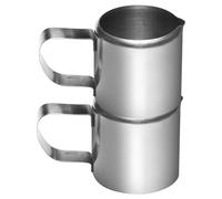 Set 2 Pezzi Piccola Lattiera in Acciaio Inox, 46ml | Versamento Comodo, Forma Semplice, Colore Argento, per Bar e Hotel, Adatta a Latte e Aromi