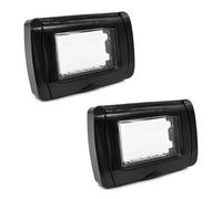 Set 2 pezzi - Placca Idrobox IP55 3 moduli Nero Compatibile con Serie Vimar Plana 12,8 x 8,4 cm