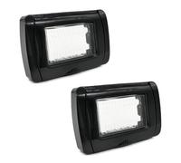 Set 2 pezzi - Placca Idrobox IP55 3 moduli Nero compatibile Vimar Plana - 12,8 x 8,4 cm