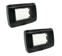 Set 2 pezzi - Placca Idrobox IP55 3 posti Nero compatibile Living International - 12,8 x 8,4 cm