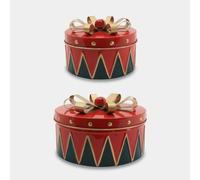 Set 2 pezzi scatole rotonde in metallo Conway - Multicolore 2