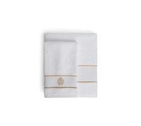 Set 2 pezzi spugna Ospite + Asciugamano 1 + 1 Roberto Cavalli Home Gold New in scatola (White - 012)