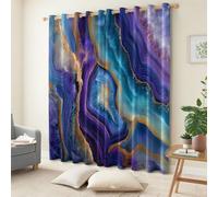 Set 2 Pezzi Tende Decorative Moderne Texture Dorata Effetto Marmo Sogno- Tende Decorative per Soggiorno o Camera da Letto, Oscuranti in Tessuto di Alta Qualità, Stile Elegante, Blu Viola, 117 x 229 cm