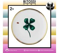 Set 2 piatti colorati da cucina o ristorante in porcellana per dolce o frutta