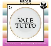 Set 2 piatti colorati da cucina o ristorante in porcellana per dolce o frutta